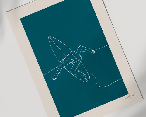 Affiche Surfer minimaliste