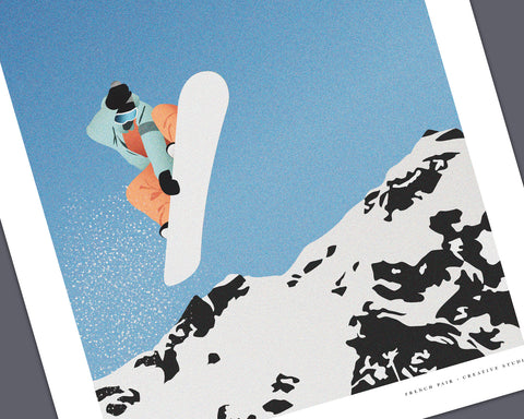Affiche Snowboard retro
