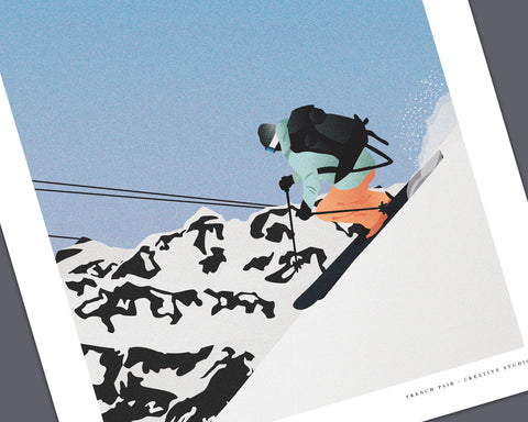 Trio d'affiches Snowboard, Montagne, Ski